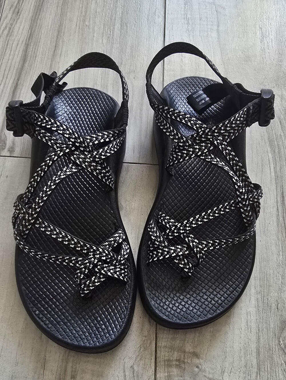 Chaco Black & White Patterned Strap Women's Sandals